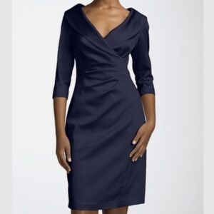 Brand New Kay Unger Midnight Blue 3/4 Sleeve Dress